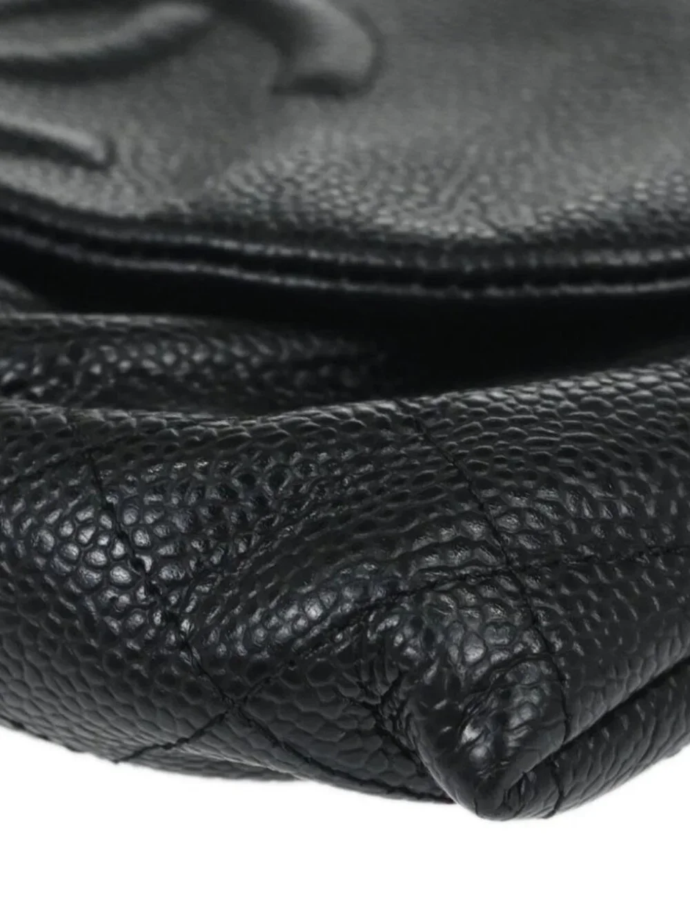 Chanel Black Calfskin Half Moon Flap WOC Wallet on Chain Shoulder Bag